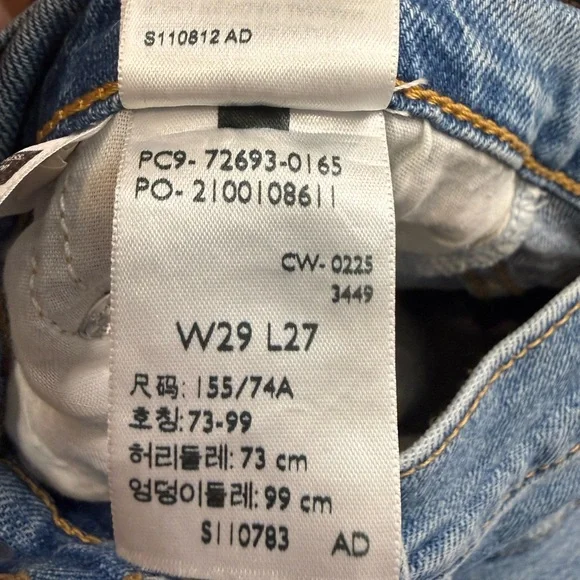 Levi’s Ribcage Straight Ankle Jean In Center Lane Light Wash Size W29 L27 - Picture 7 of 9